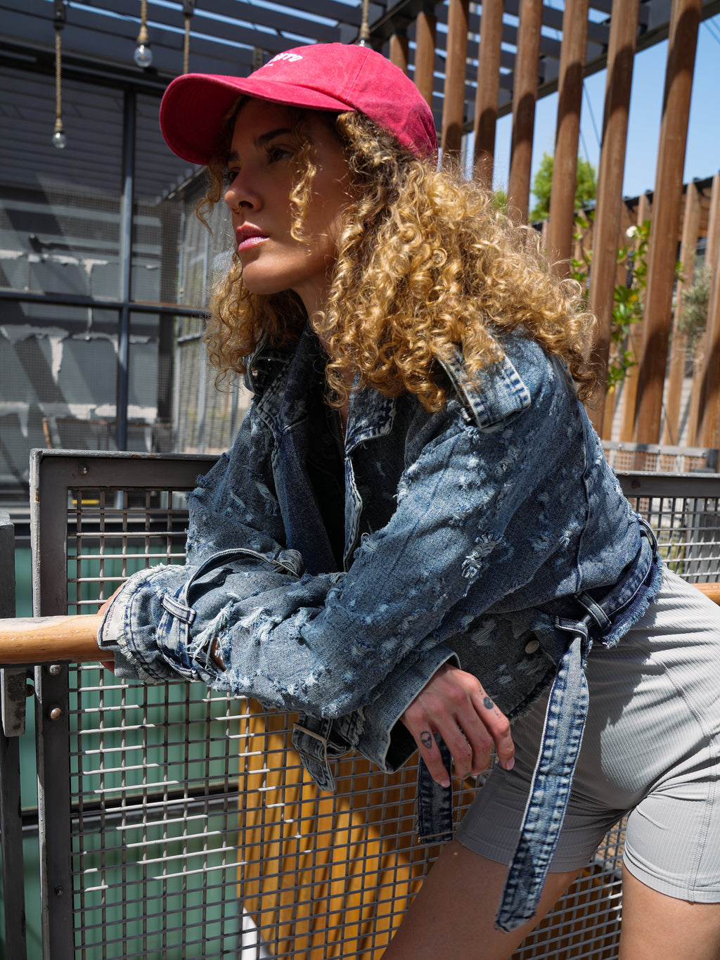 RIPPED-CROPPED TRENCH-COAT
