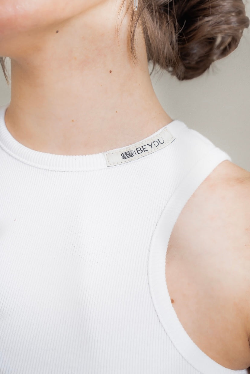 WHITE Ripped Tank Top