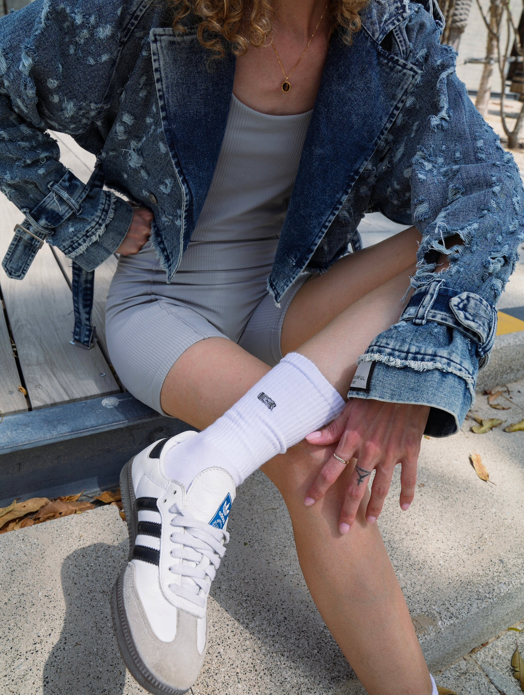 RIPPED-CROPPED TRENCH-COAT