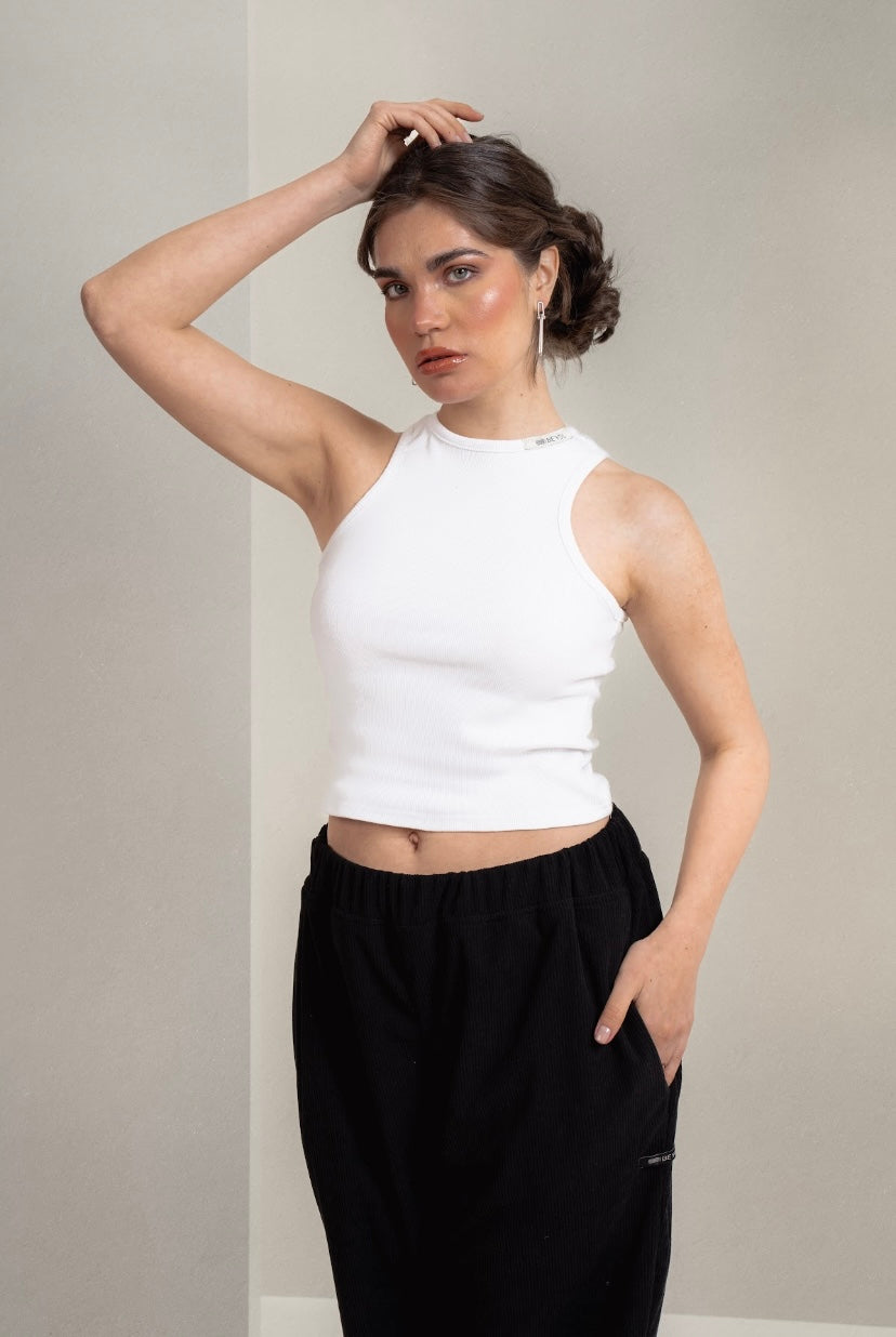 WHITE Ripped Tank Top