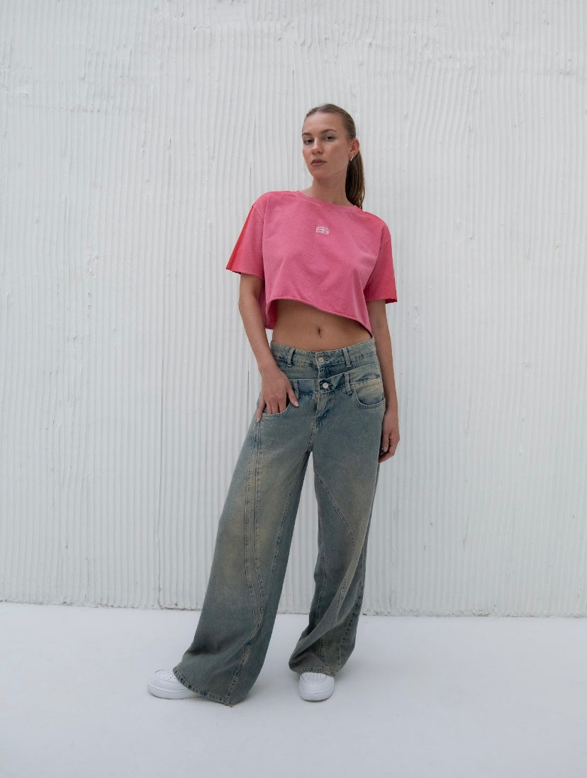 DOUBLE DENIM WASHED EFFECT