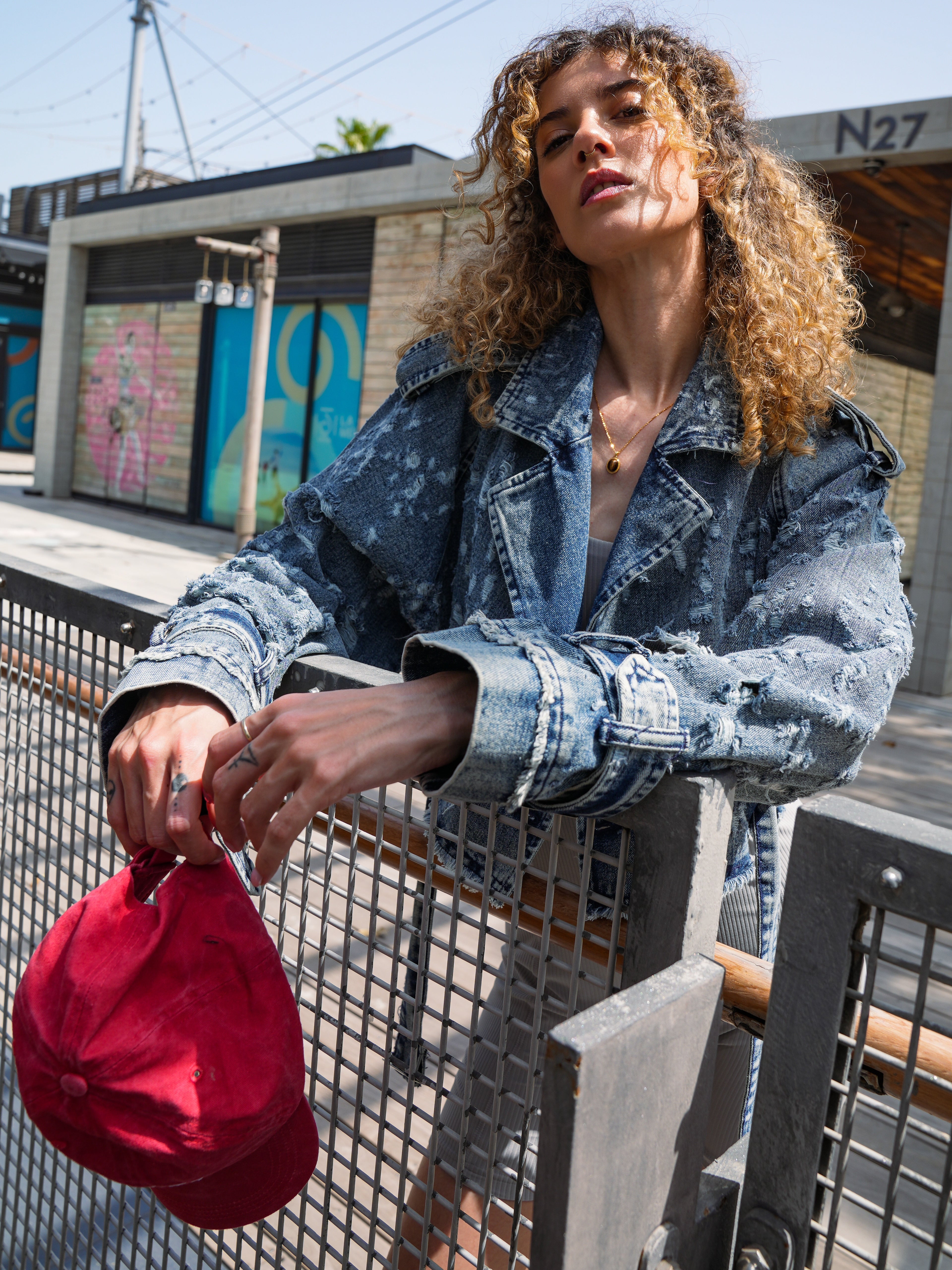 RIPPED-CROPPED TRENCH-COAT