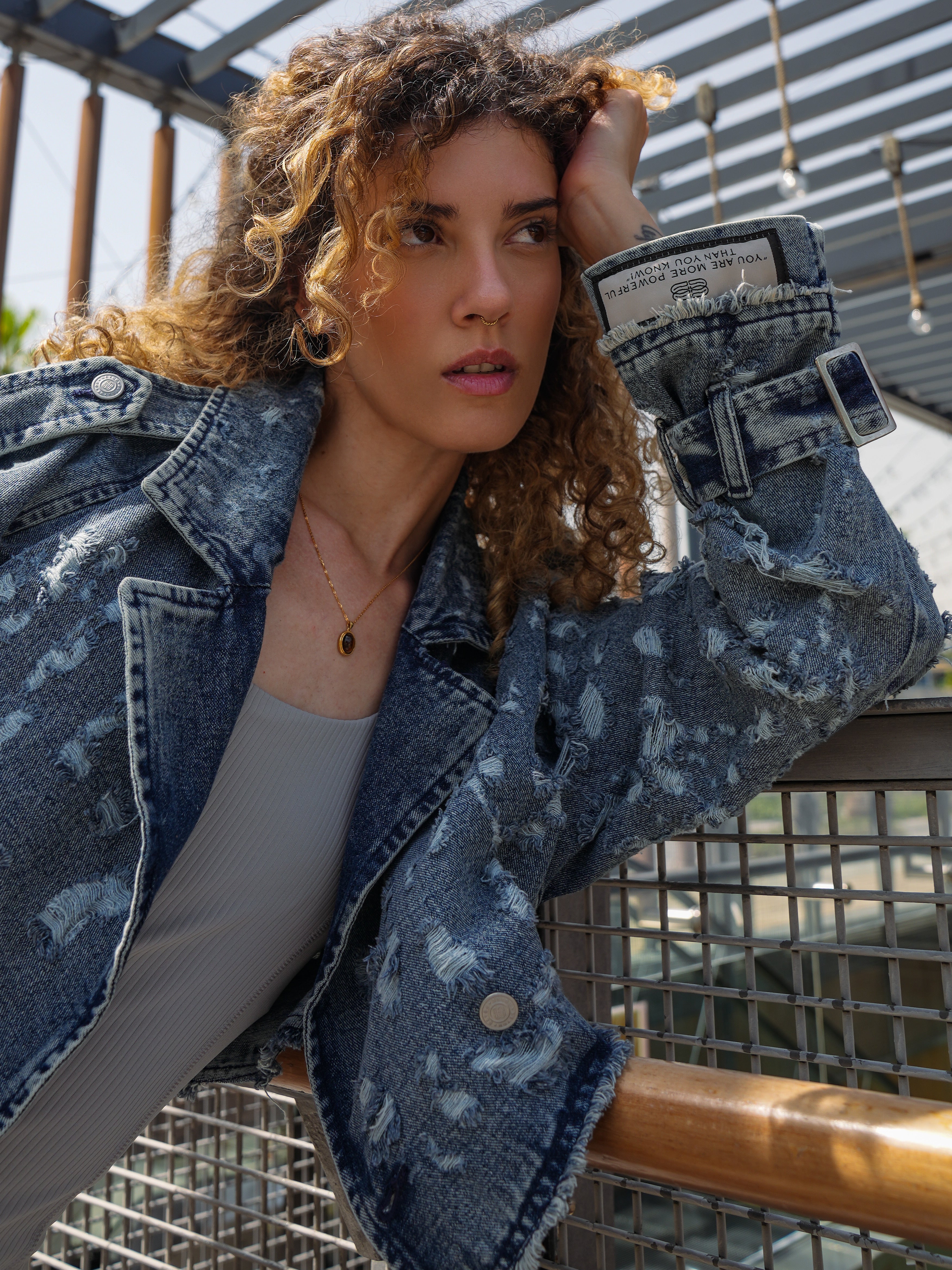 RIPPED-CROPPED TRENCH-COAT