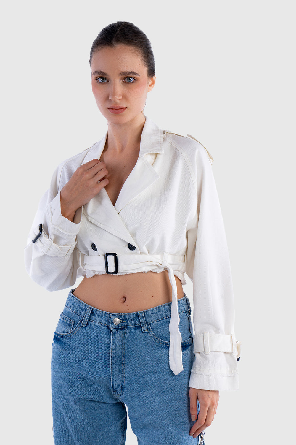 CROPPED TRENCH COAT