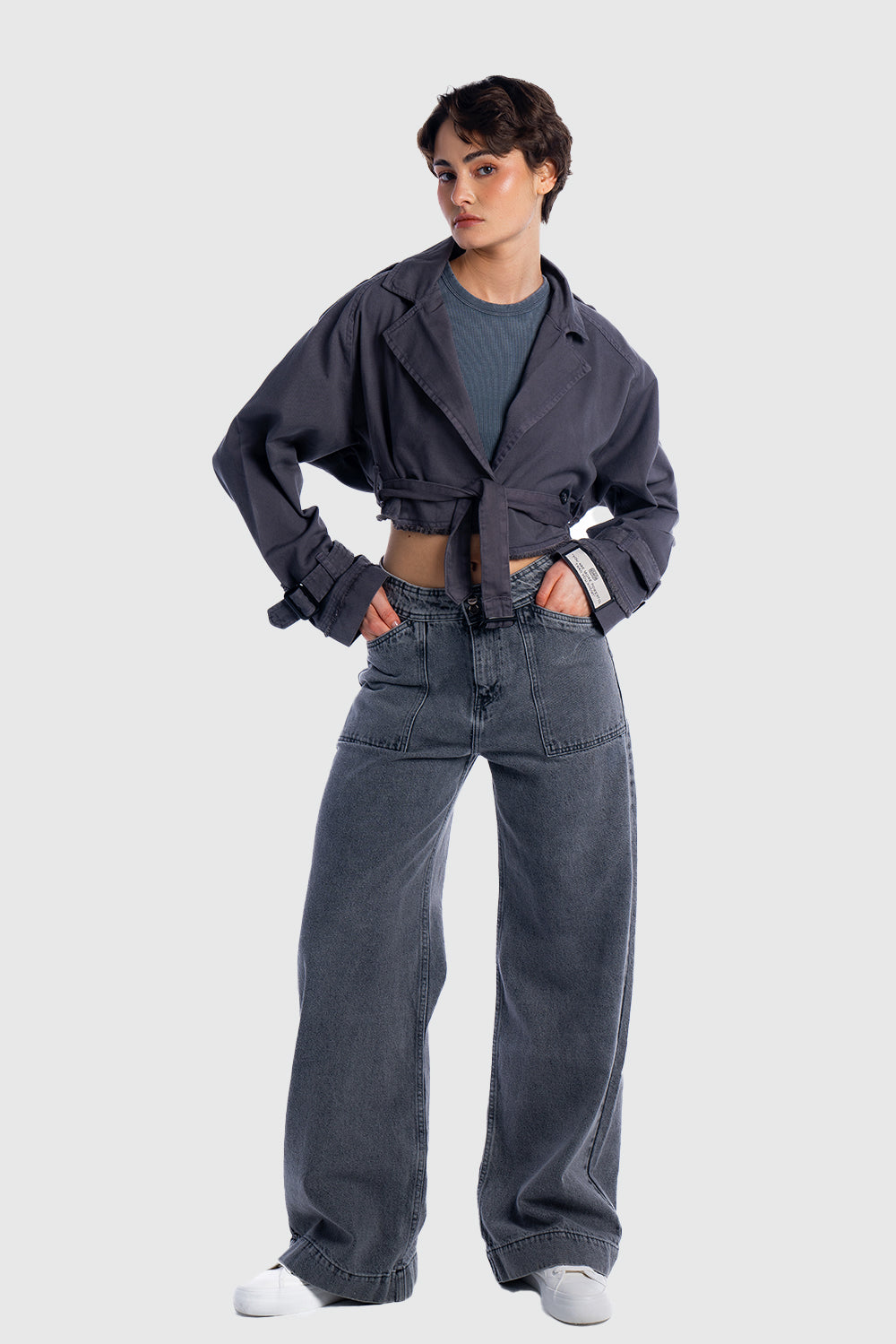 CROPPED TRENCH COAT