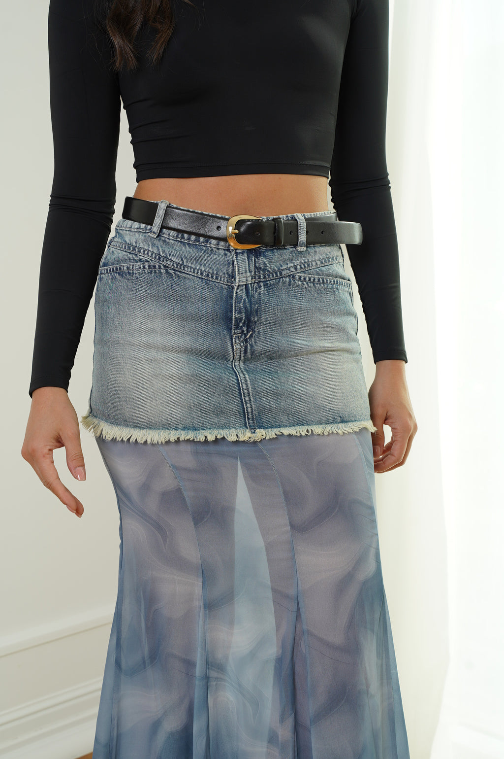 DUAL TEXTURE SKIRT