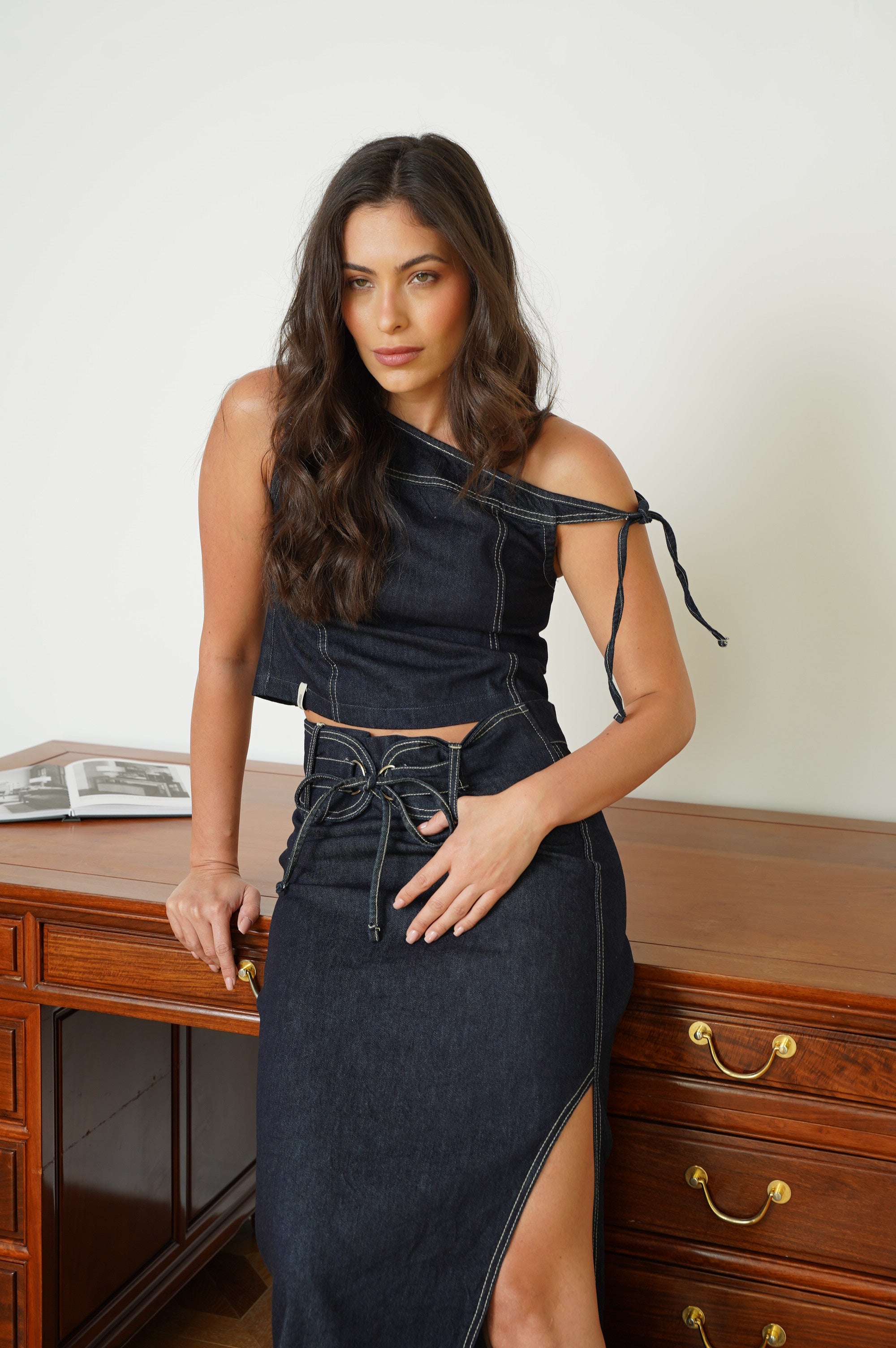 OFF & SLIT DENIM SET