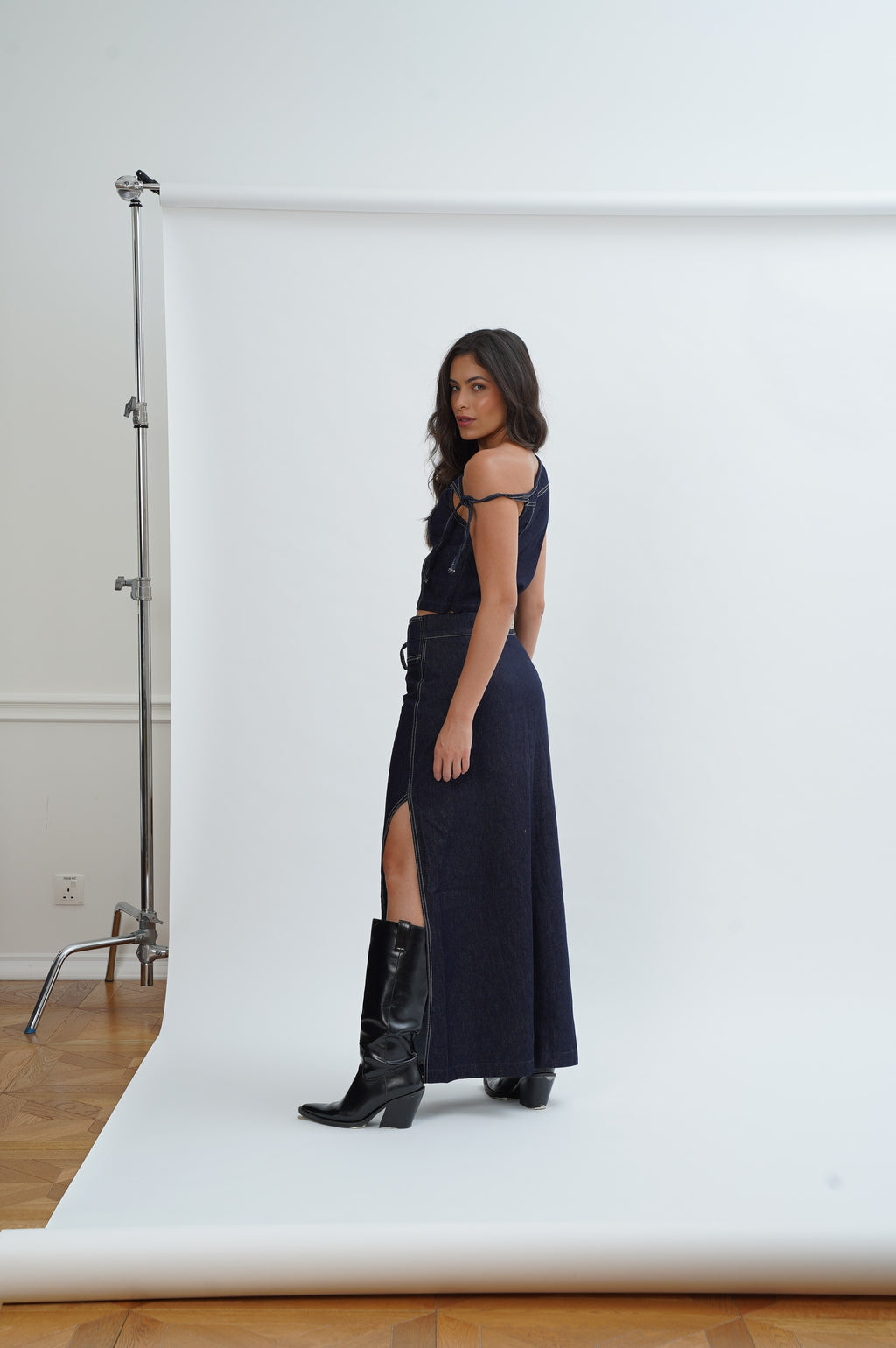 OFF & SLIT DENIM SET