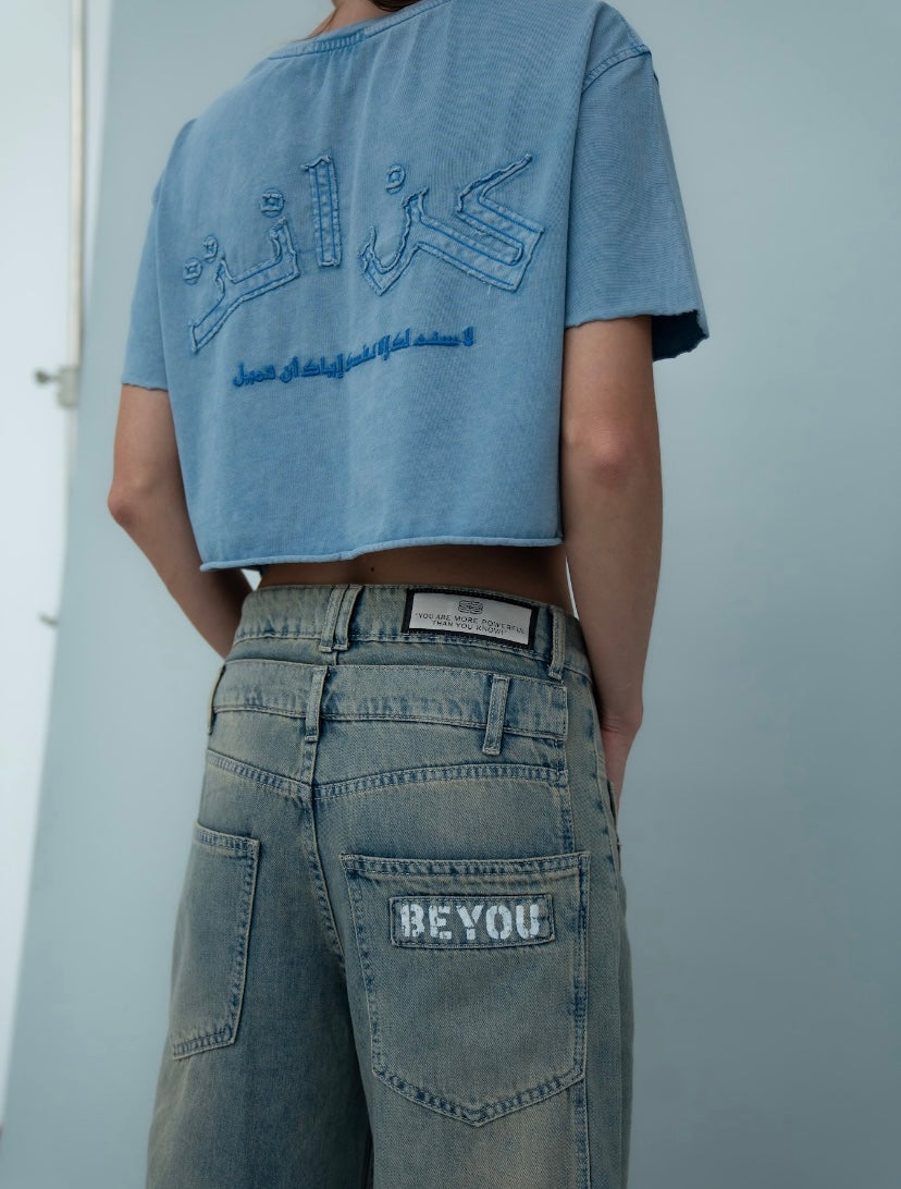 DOUBLE DENIM WASHED EFFECT