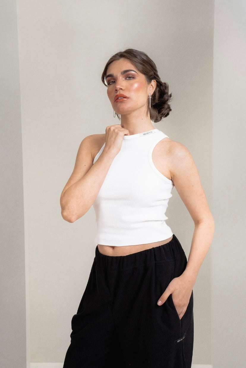 WHITE Ripped Tank Top