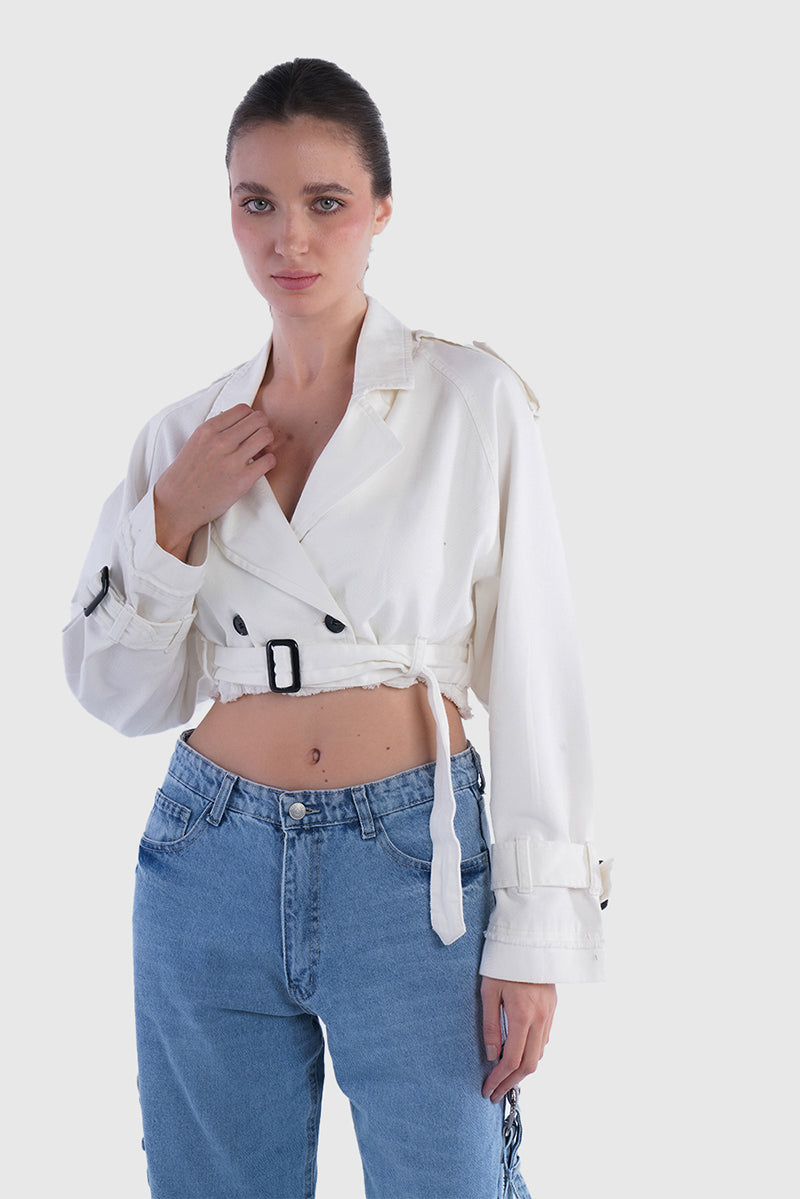 CROPPED TRENCH COAT