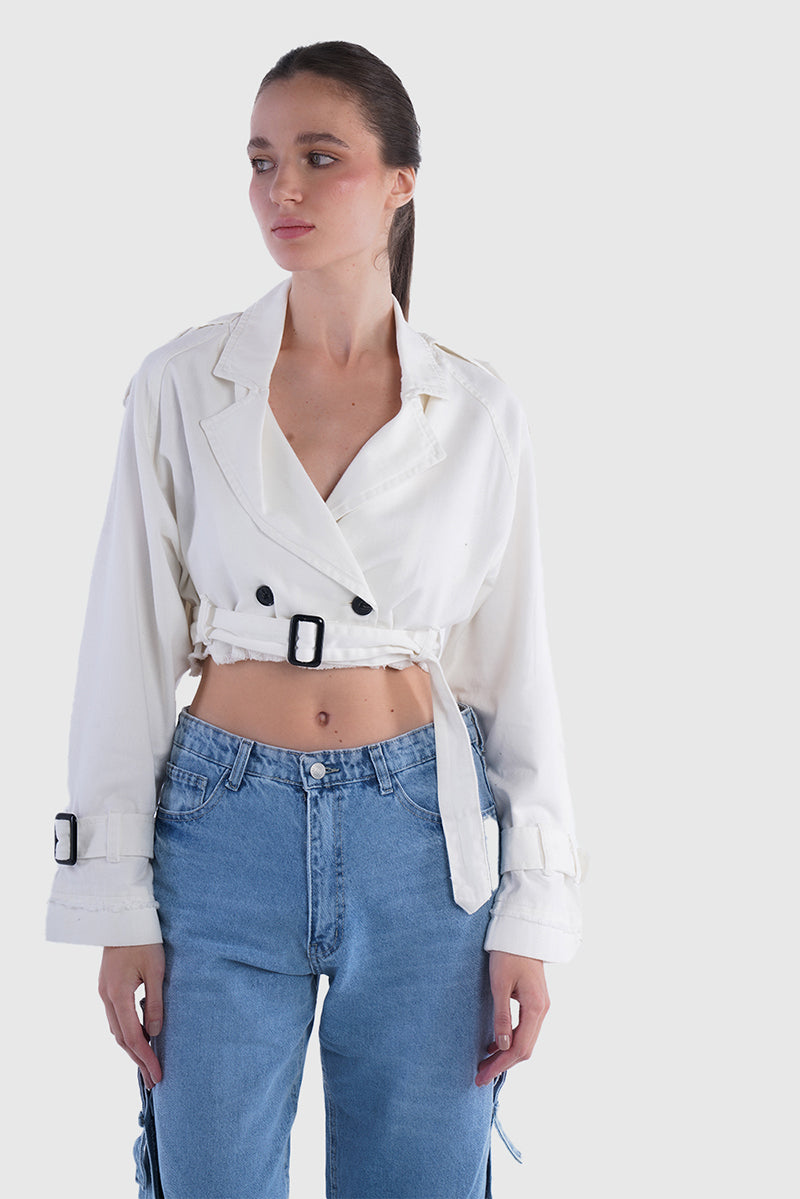 CROPPED TRENCH COAT