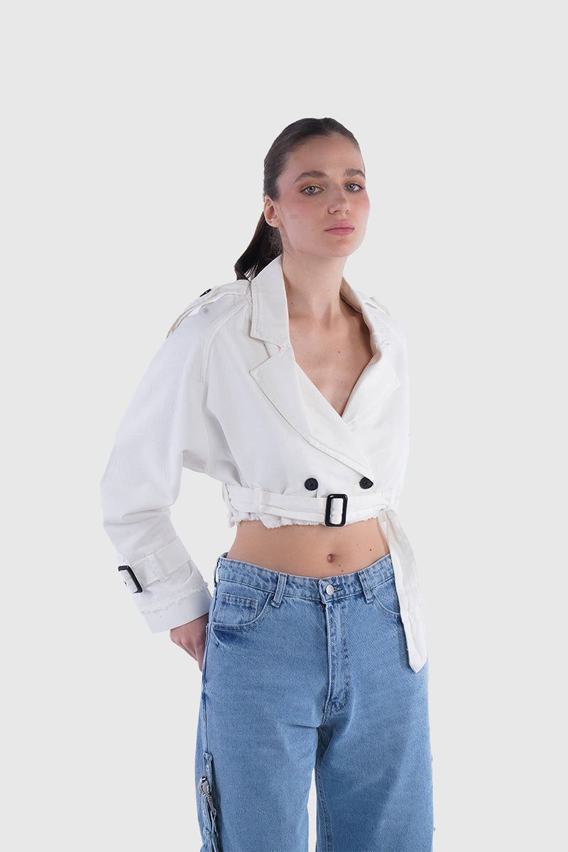 CROPPED TRENCH COAT